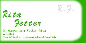 rita fetter business card